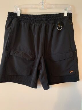 Men's Black Athletic Utility Shorts with D-Ring Detail